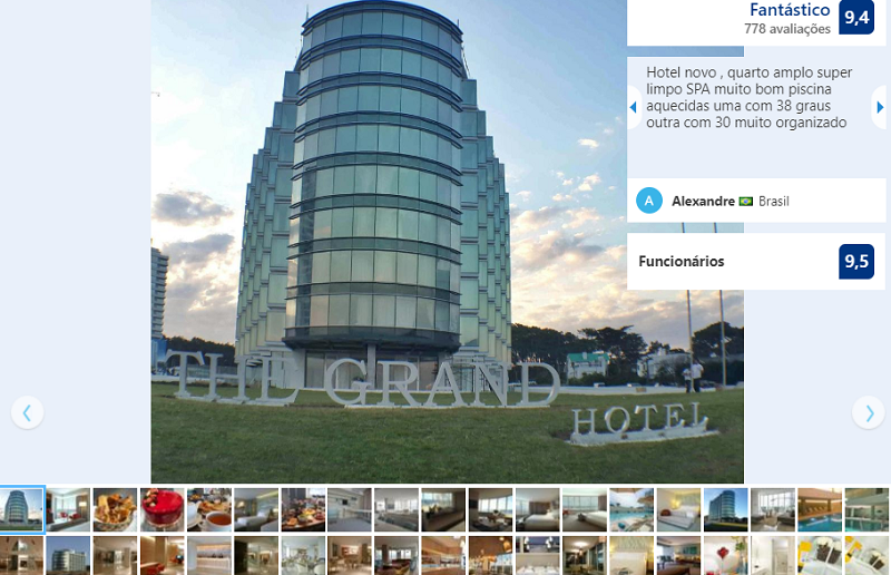 Fachada do The Grand Hotel em Punta del Este